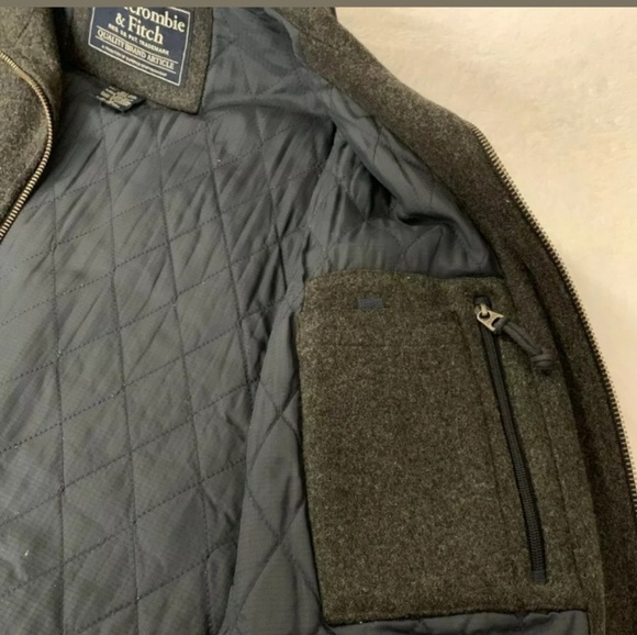 Abercrombie & Fitch Men XL Grey Full Zip Front Woo - Picture 8 of 8